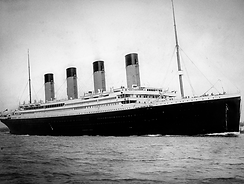 RMS Titanic before it sank.