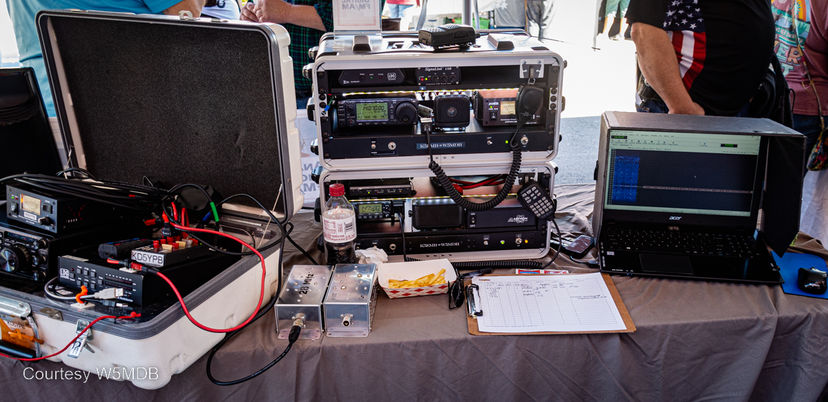 The PSK-31 station and snacks.