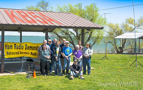 MARS hams standing in front of a pavilion at Ray Roberts State Park.