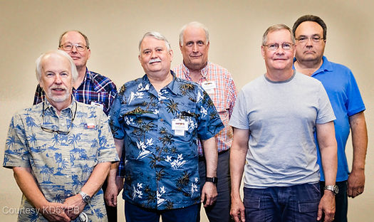 J. J. Henry, N5IMS; Andy Parcel, KE5KOF; David Gilpin, K5GIL; Mike Brown, W5MDB; Dave Lane, N5GDL; David Lewis, AC5DL