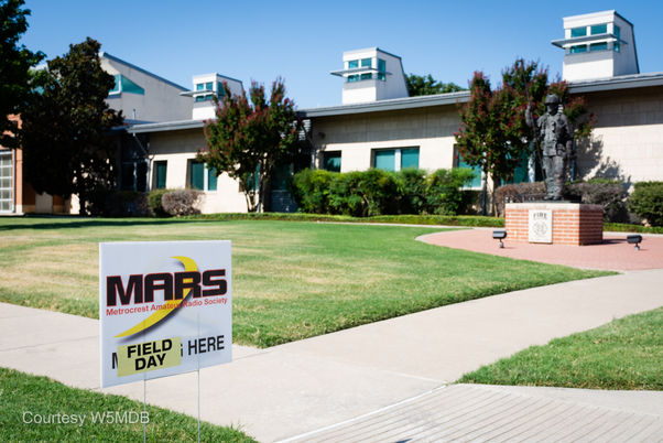 The Metrocrest Amateur Radio Society set up at the Farmers Branch Fire Administration Building