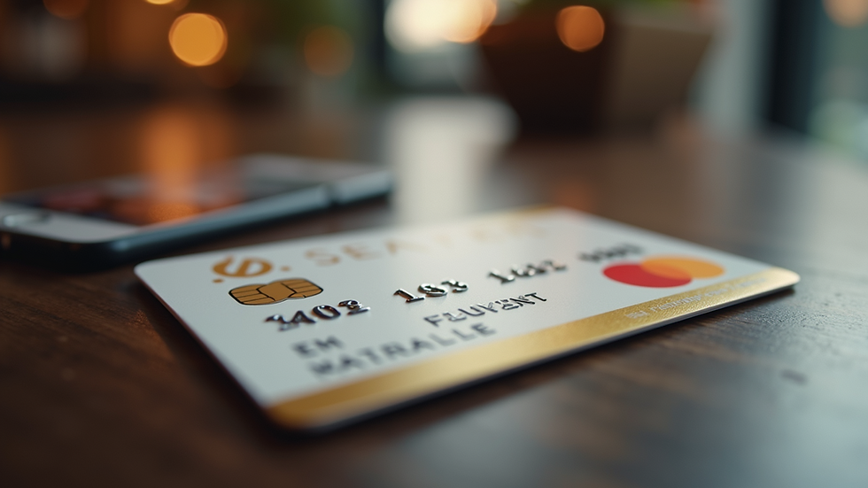 Eye-level view of a loyalty program membership card