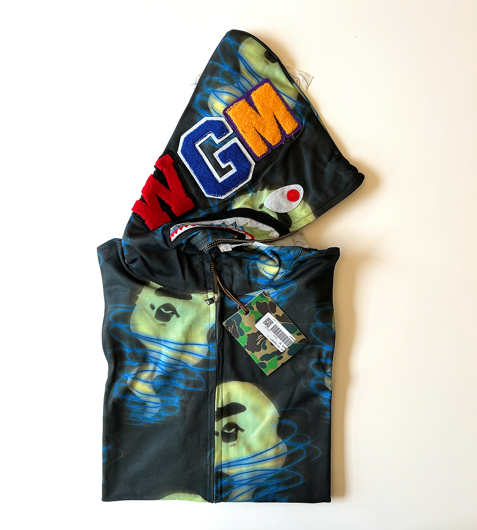 Thumbnail: BAPE STORM BLACK CAMO SHARK FULL ZIP HOODIE MENS