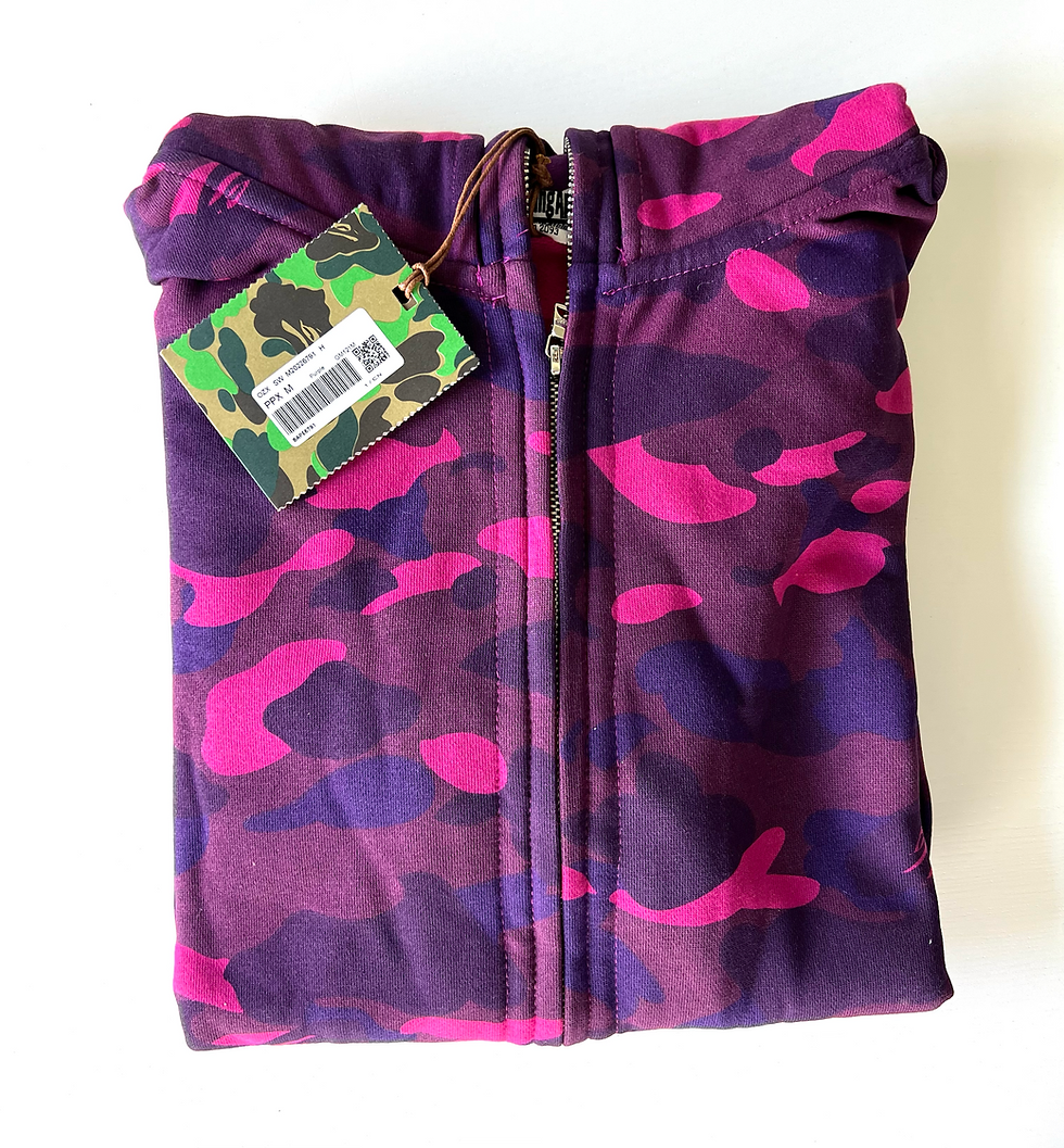 Thumbnail: BAPE PURPLE CAMO SHARK FULL ZIP HOODIE MENS