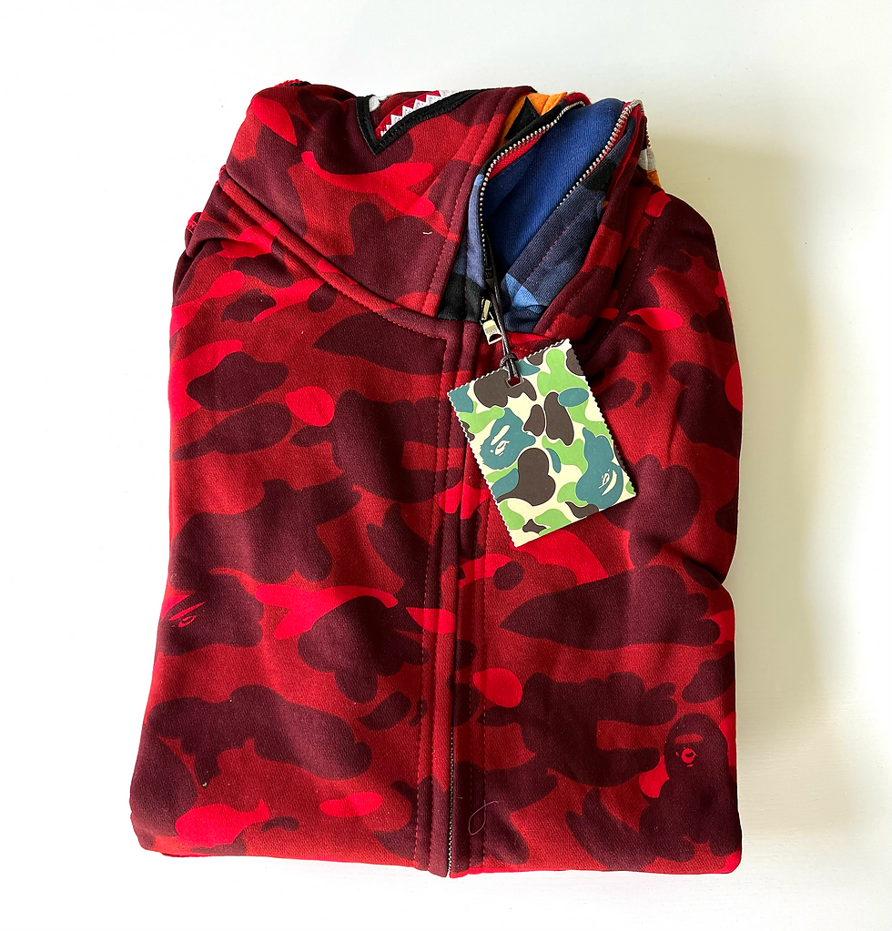 Thumbnail: BAPE RED BLUE CAMO SHARK FULL ZIP HOODIE MENS