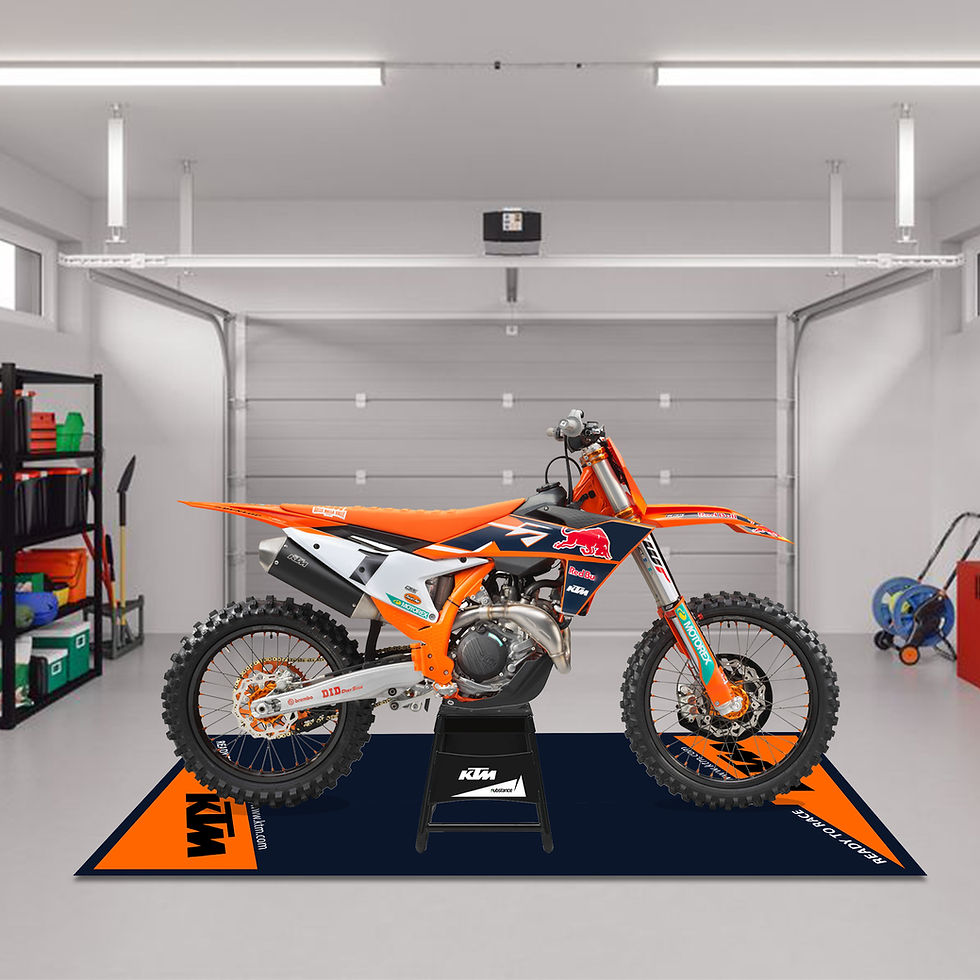 Thumbnail: Motorcycle Garage Floor Pit Mat Workshop KTM Ready To Race s Size 78'