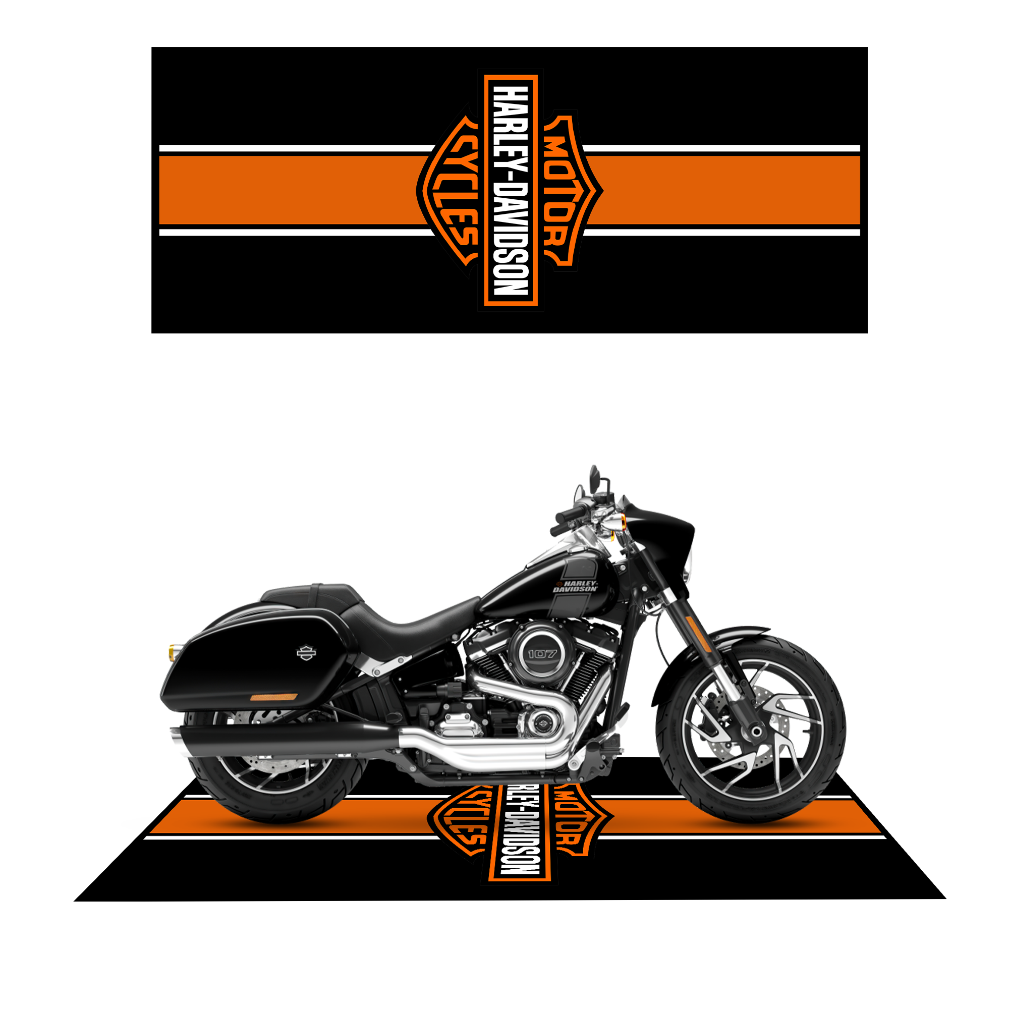 Motorcycle Garage Floor Pit Mat Workshop Harley Davidson Size 78'