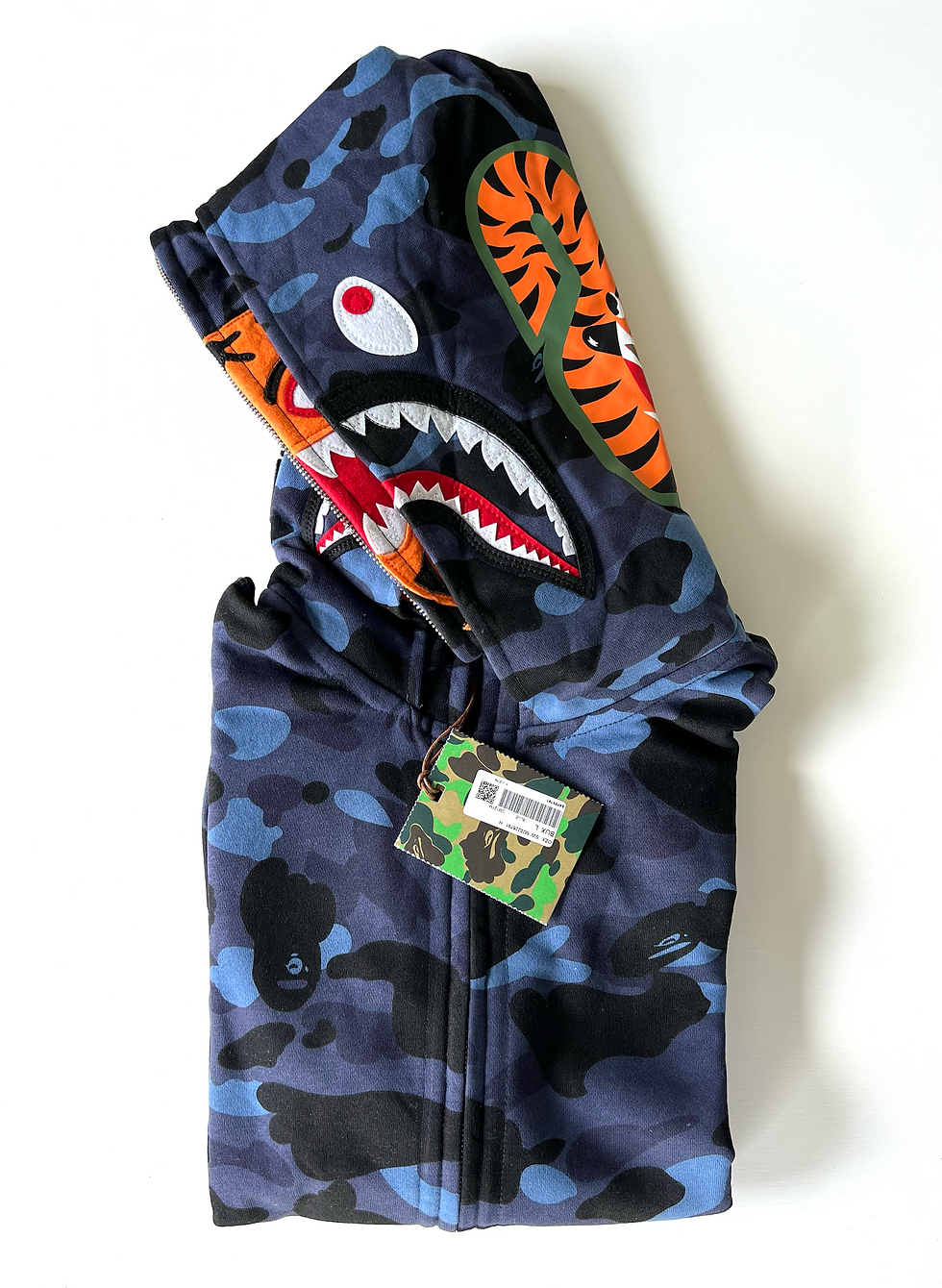 Thumbnail: BAPE BLUE CAMO SHARK FULL ZIP HOODIE MENS