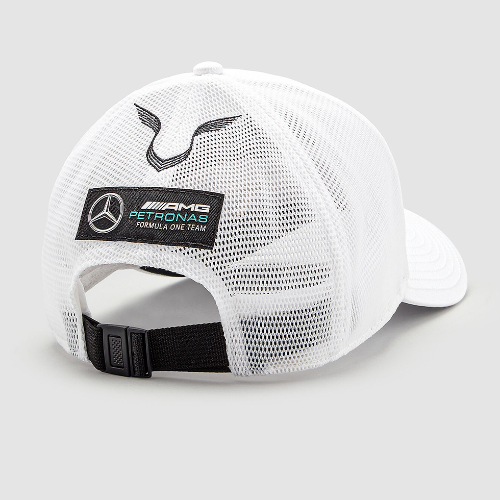 Thumbnail: Mercedes AMG F1 Lewis Hamilton Trucker Mesh Hat Cap - White