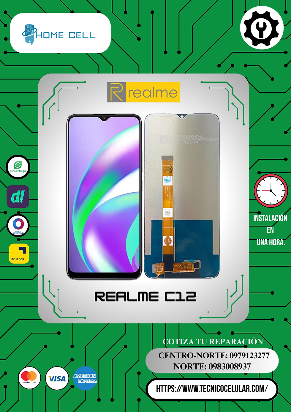DISPLAY ORIGINAL REALME C12 PANTALLA TOUCH