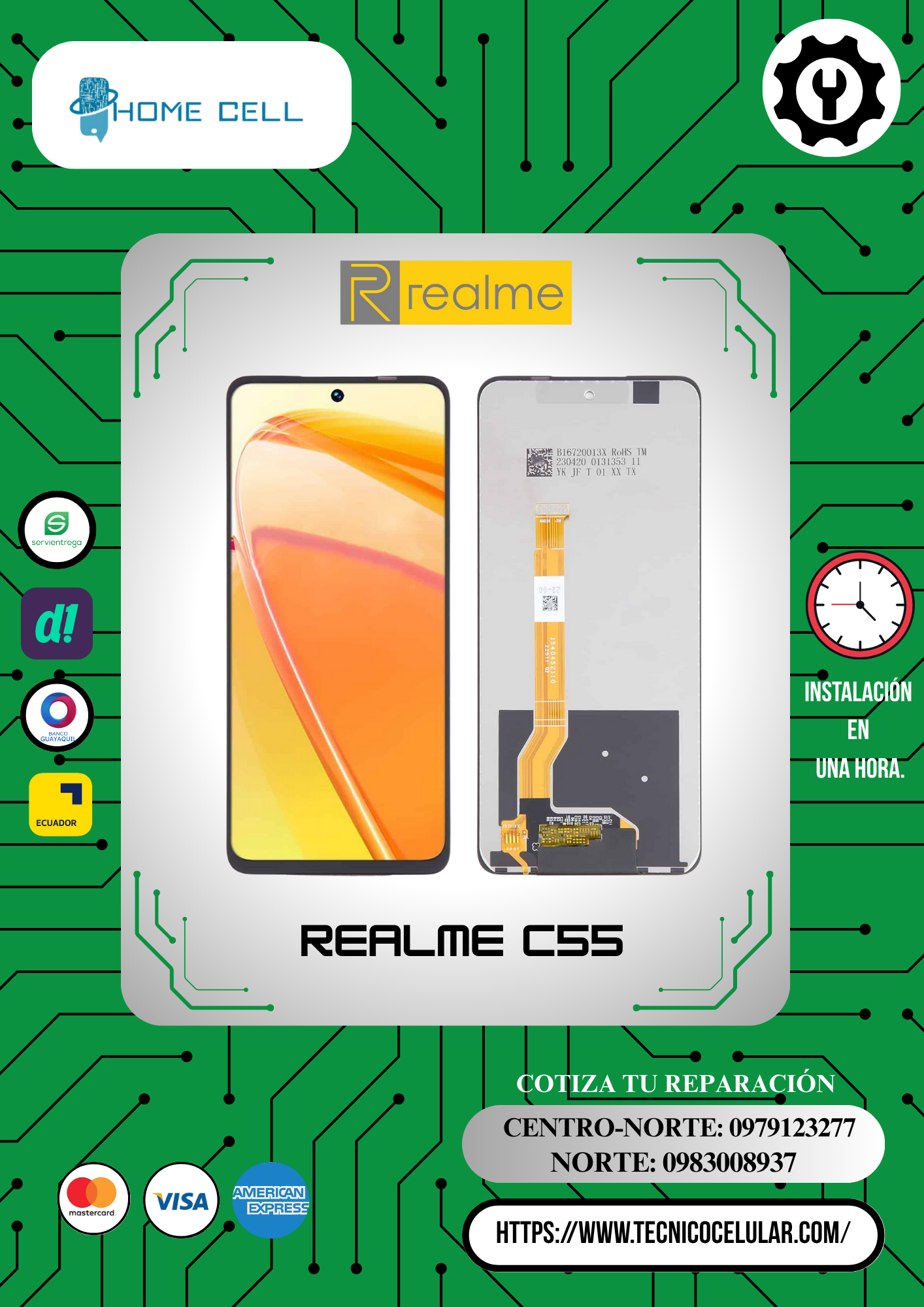 DISPLAY ORIGINAL REALME C55 PANTALLA TOUCH