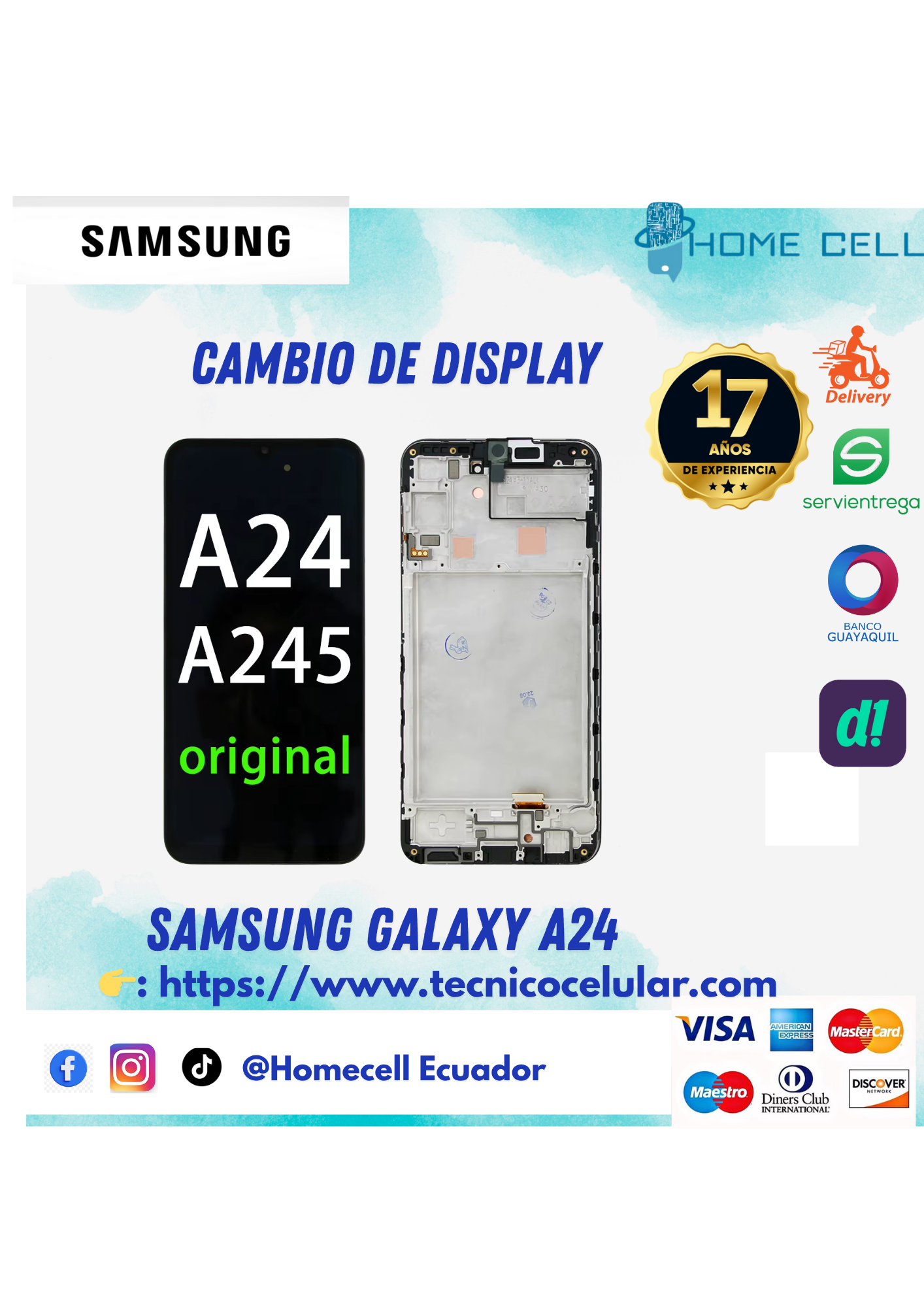 Display Samsung Galaxy A24 Original Pantalla LCD Touch