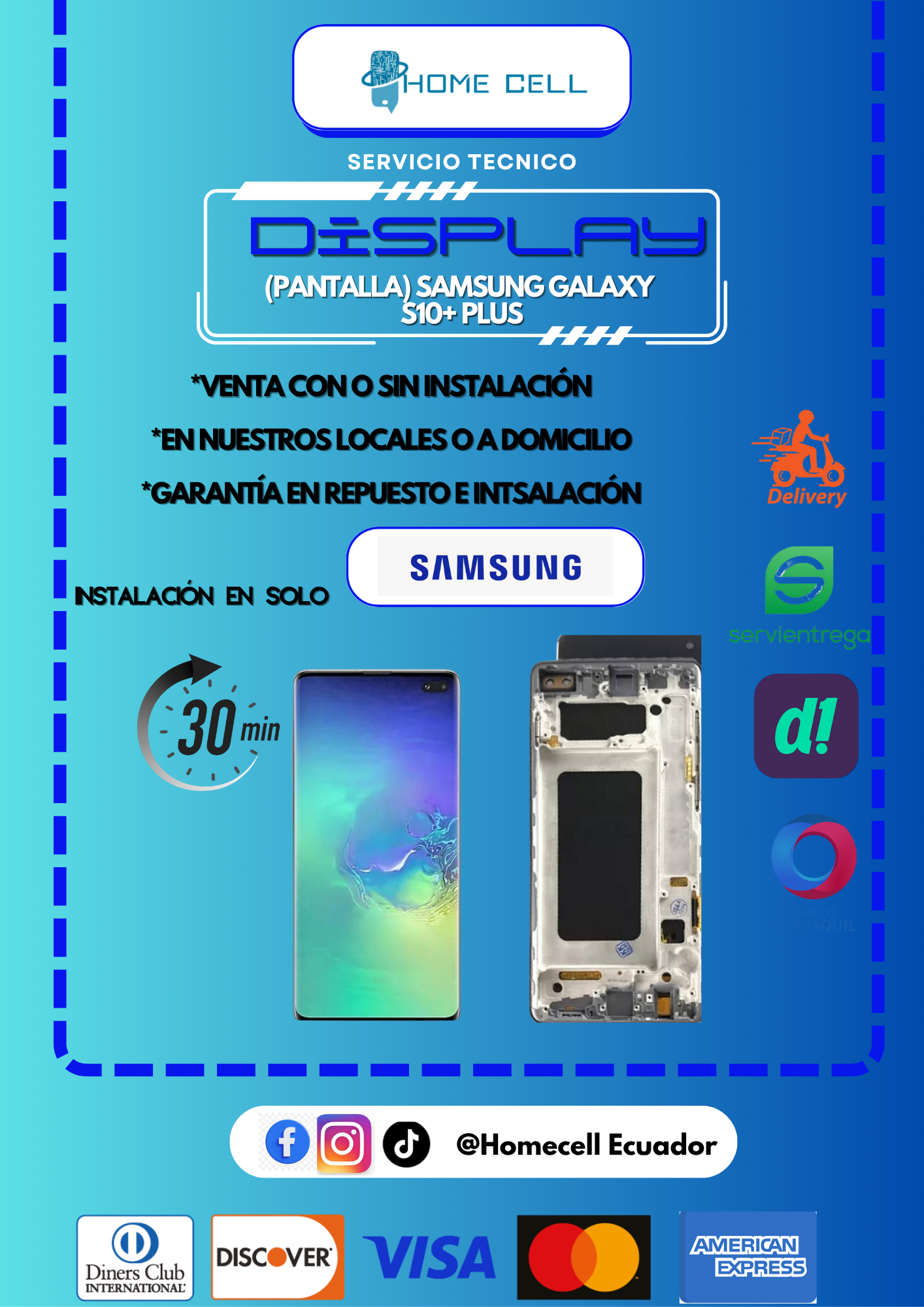 Display Samsung Galaxy S10+ Plus Incell Pantalla LCD Touch