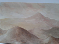 paysage de montagnes à l'huile