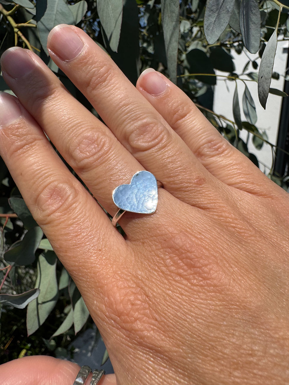 Thumbnail: Sterling silver Heart Ring, size P 3/4