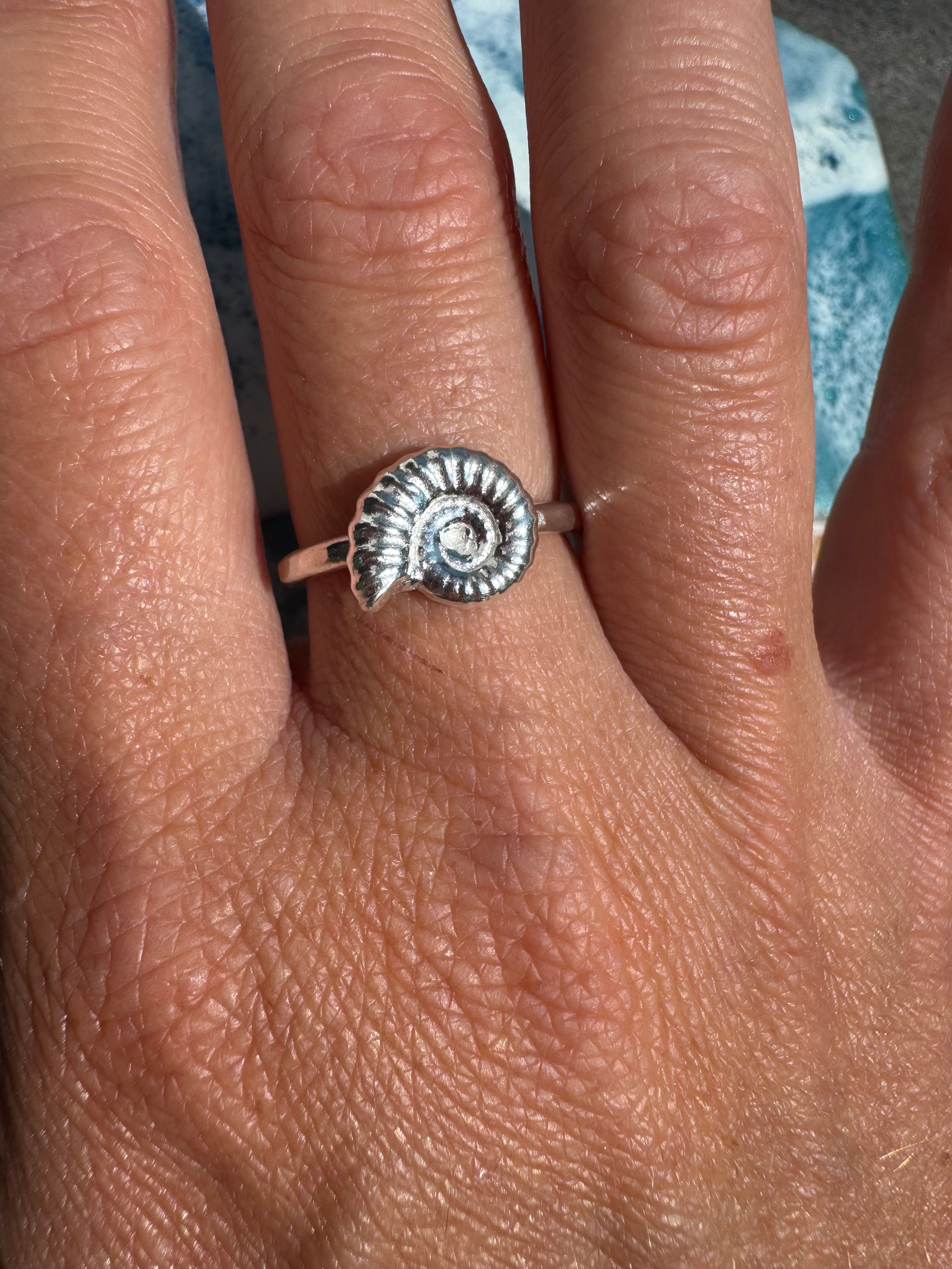 Ammonite ring size P 1/2