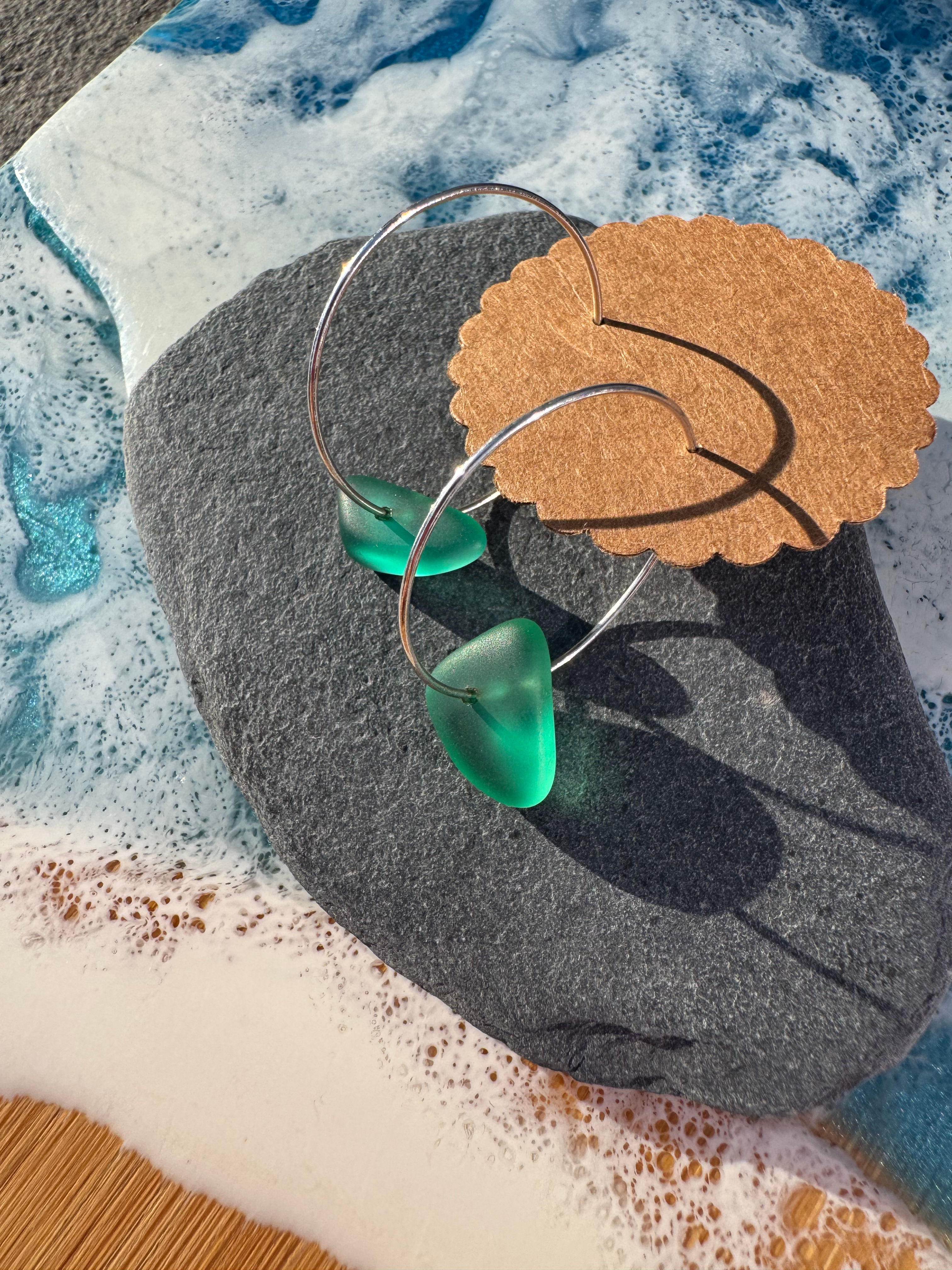 Seaglass hoops