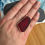 Thumbnail: Large deep red seaglass ring, size M