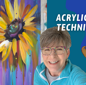 LOOSE Acrylic SUNFLOWER Painting! How I Paint with ONE BRUSH! By: Annie Troe
