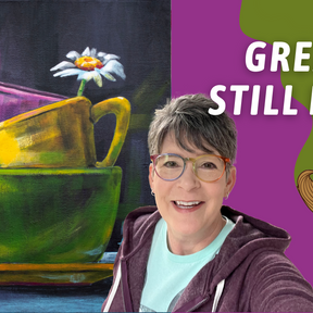 FUN Still Life Acrylic Painting! Great Beginner Painting for LIGHT DIRECTION! By: Annie Troe