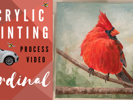 "Cardinal Red" Process Painting