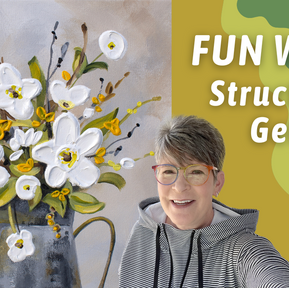 PALETTE KNIFE Painting with STRUCTURE GEL! Painting Flowers! By: Annie Troe
