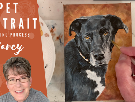 Pet Portrait Process Painting - Darcy!