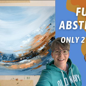 2 COLOR ABSTRACT PAINTING! Brush and Palette Knife! By: Annie Troe