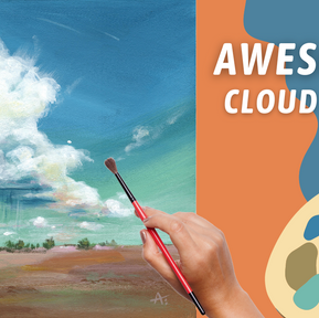 Acrylic CLOUD Landscape PAINTING! TIPS & TRICKS for Painting IMPRESSIONISTIC Clouds! By: Annie Troe
