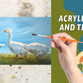 Fun GEESE Acrylic Painting! Acrylic painting Tips! Painting with MY Primaries! By: Annie Troe