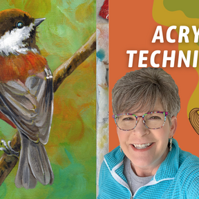 FUN Vibrant Acrylic Chickadee! Brush Stroke Direction MATTERS! By: Annie Troe
