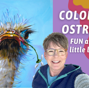 COLORFUL Ostrich Painting! Fun Animal Portrait Painting! By: Annie Troe