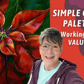 BRIGHT Winter POINSETTIA! Painting Leaf Texture! By: Annie Troe
