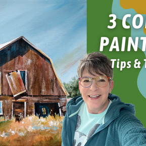 FUN Sinking Barn Painting! JUICY Colors! By: Annie Troe