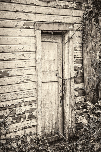 Antique barn door locked