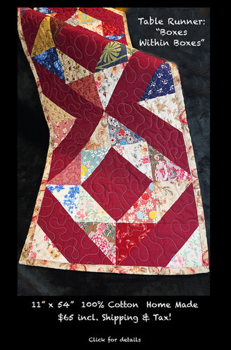 Table runner "Boxes Within Boxes"
