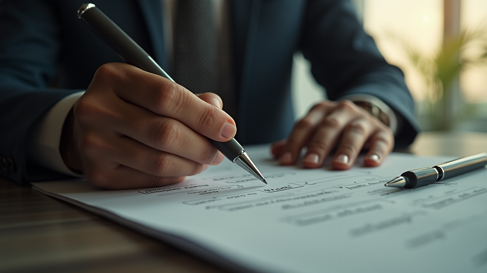 Close-up de contrato de multipropriedade sendo assinado