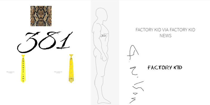 Thumbnail: Factory Kid x tattoo ideas via G. Wilson via Factory Kid News @factory_kid_news_