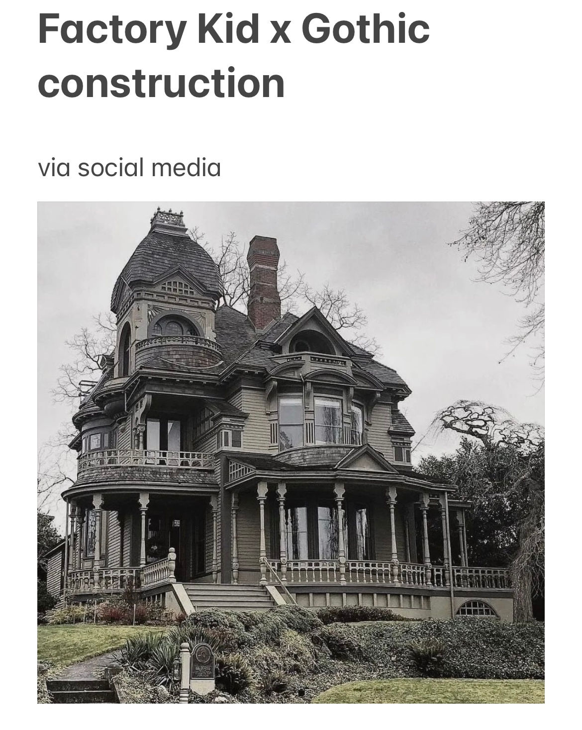 Factory Kid x Gothic construction via Factory Kid News 