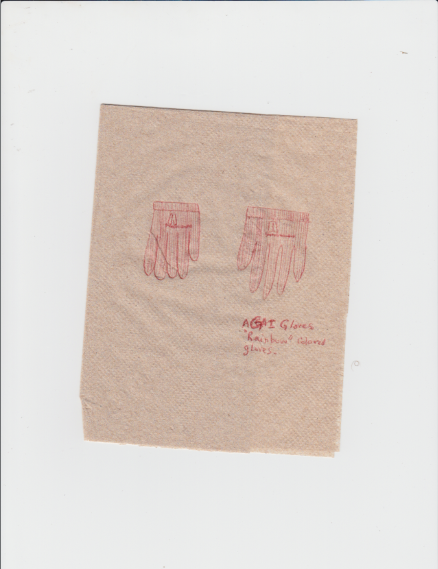 A Ghetto American itali "rainbow" colored gloves