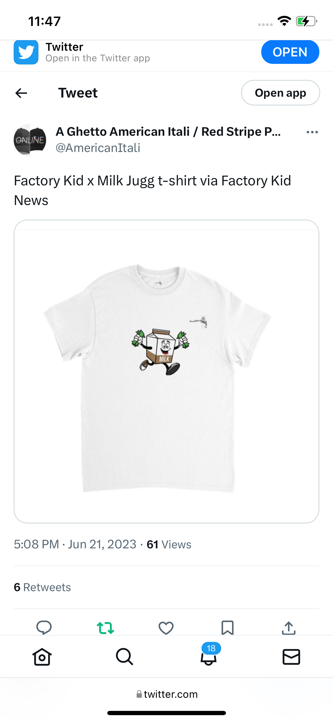 Factory Kid x Milk Jugg t-shirt via Factory Kid News @factory_kid_news_