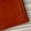 Thumbnail: Horizontal card wallet (2 pocket) in chestnut hide with green stitching