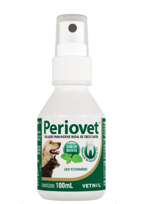 Periovet Spray Vetnil 100 ml higiene bucal cães e gatos