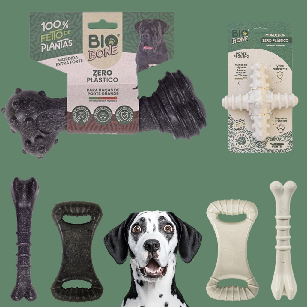 Bio Bone mordedores para cães feitos de plantas diferentes formatos e tamanhos