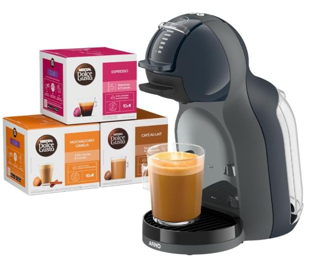 Kit Cafeteira Dolce Gusto Mini Me 2.0 cinza chumbo com 30 cápsulas