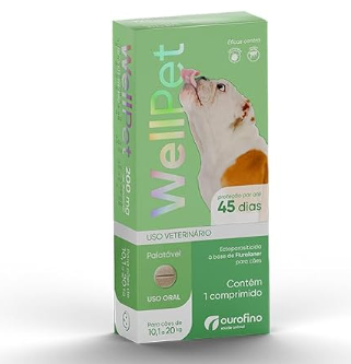 Wellpet Ourofino 200mg antipulgas e carrapatos cães 10,1 a 20 kg