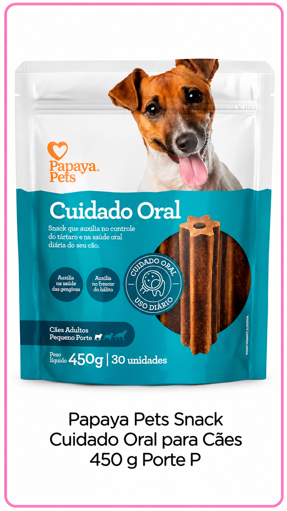 Papaya Pets Snack Cuidado Oral para Cães de Pequeno Porte 450g