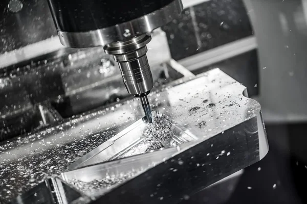 Close-up of a metalworking milling machine