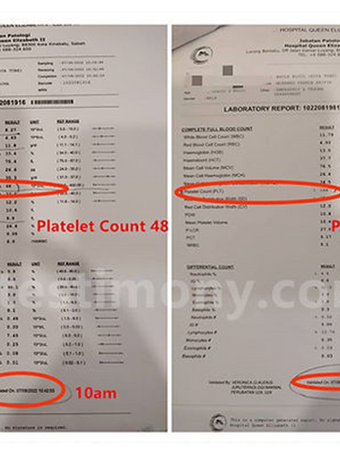Anak saya mengalami denggi dan perlu dimasukkan Hospital