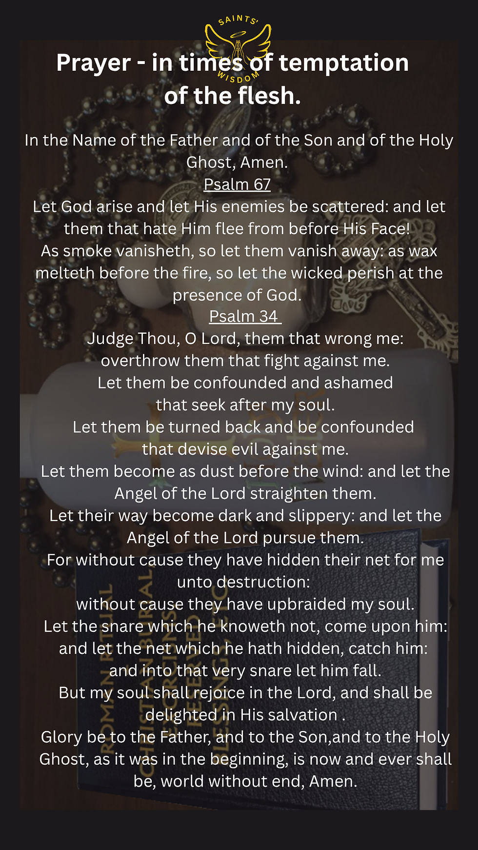 Prayer - in times of temptation of the flesh.
